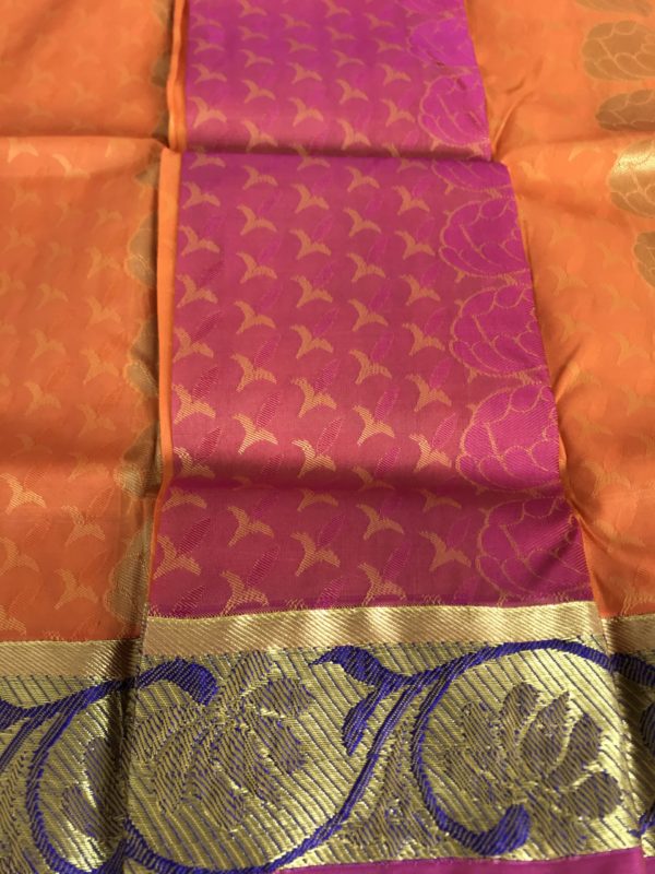 Orange Pavadai Silk Material (Up to 3Yrs Old) - Image 3
