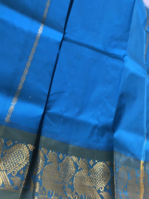 Blue Silk Pavadai Material (Up to 3 Yrs Old) - Image 3