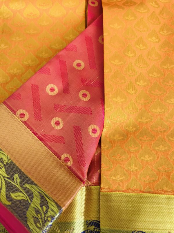 Yellow Pavadai Silk Material (Up to 3 years old) - Image 3