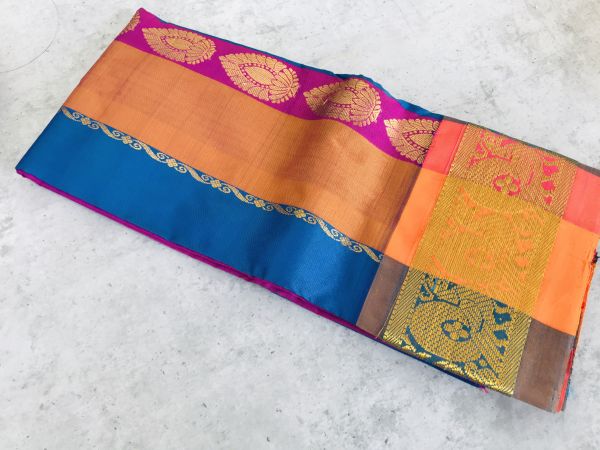 Multi Color Check Pattern Pavadai Material - Image 2