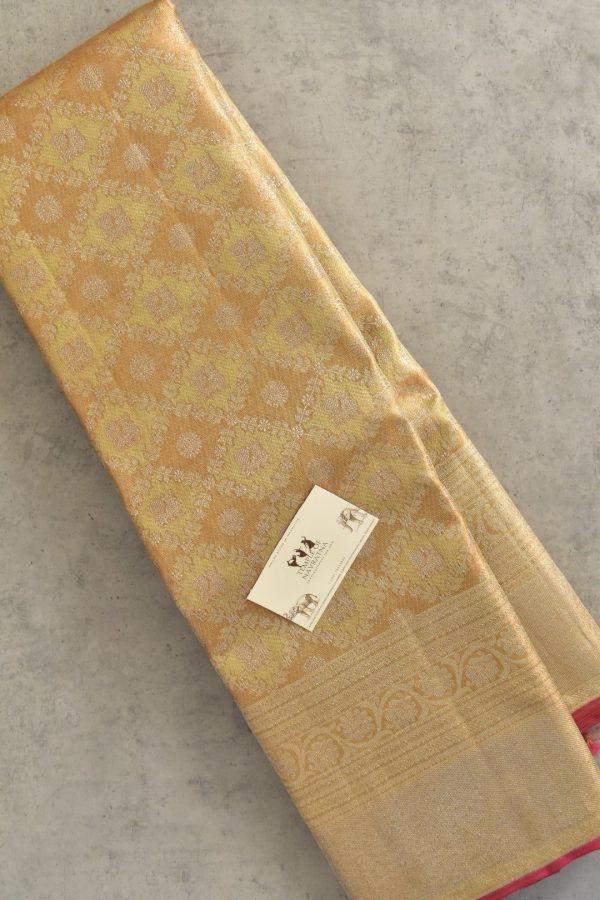 Gold Shade Pure Kanchipuram Silk Saree - Image 2