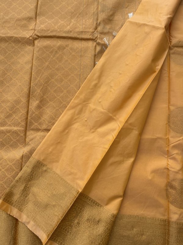 Pastel Orange Soft Silk Saree - Image 3