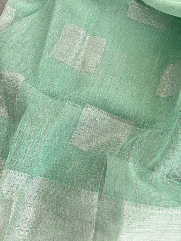 Semi Linen Pastel Saree - Image 3