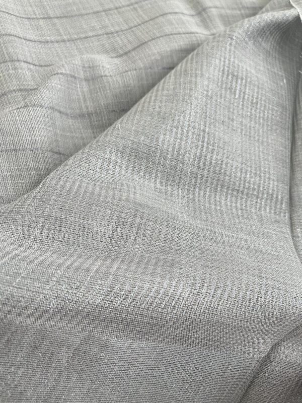 Gray Semi Linen Saree - Image 3