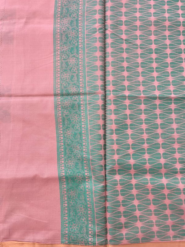 Rose Gold Soft Silk Printed Saree - Image 4