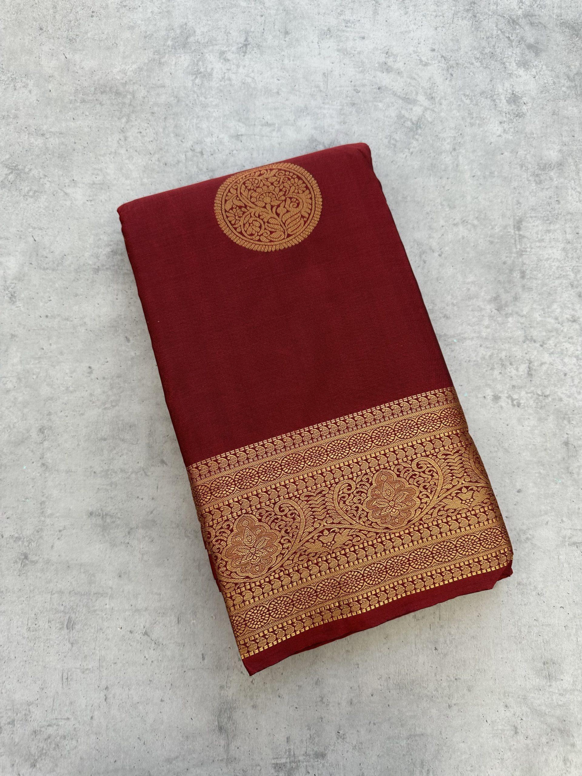 Maroon Soft Silk Saree with Zari Border