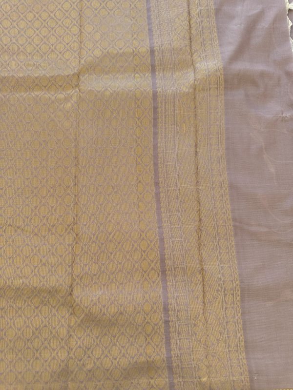 Pastel Soft Silk Saree with Zari Border - Image 3