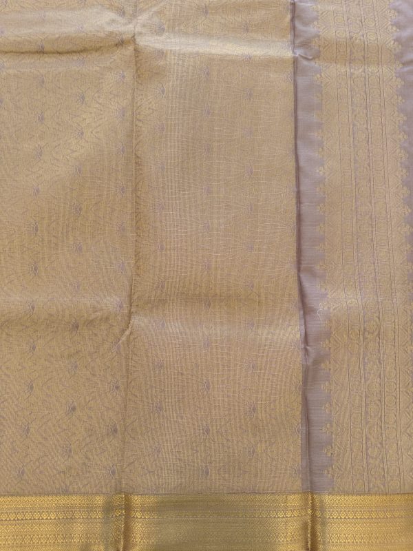 Pastel Soft Silk Saree with Zari Border - Image 3