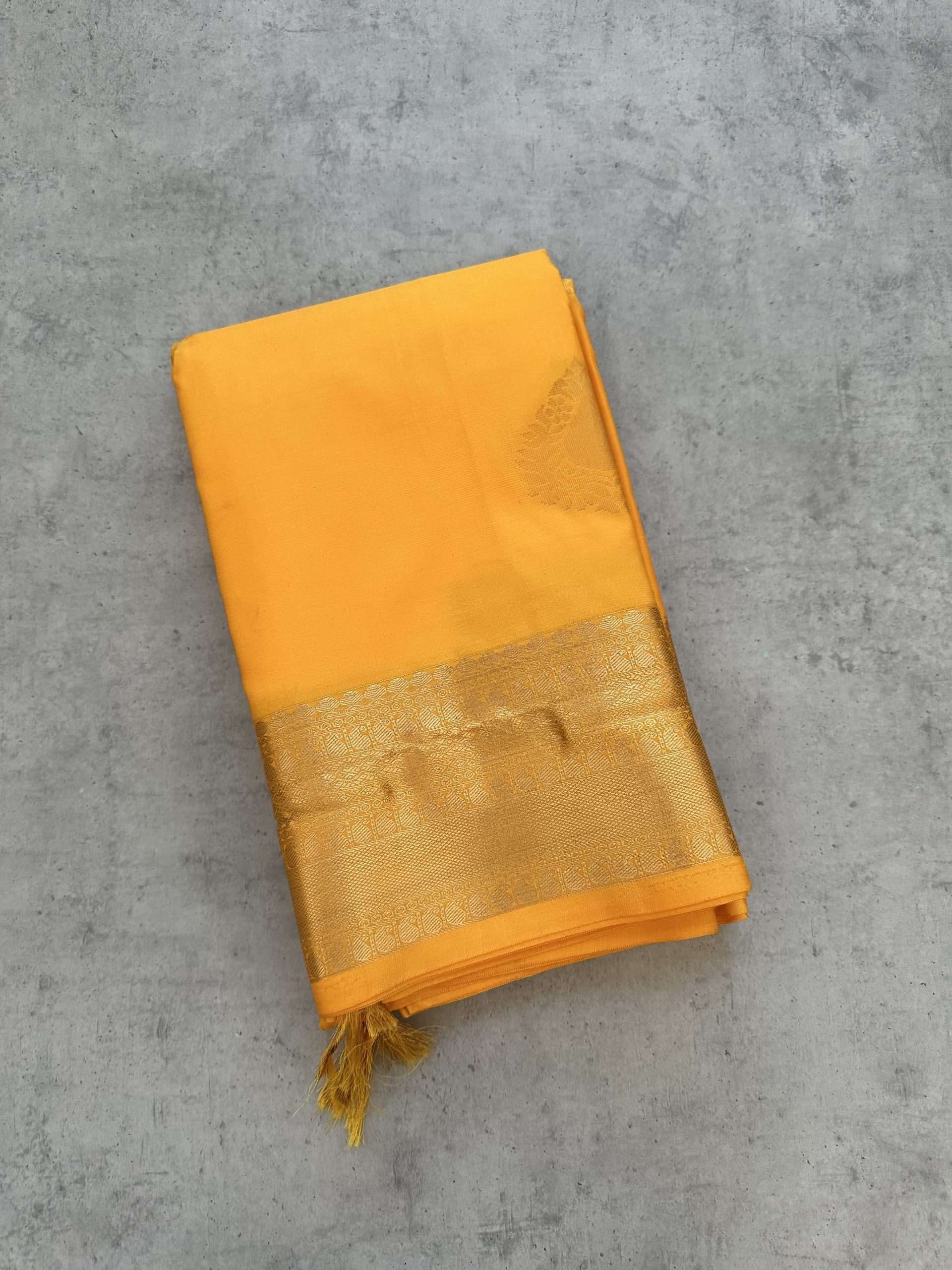 Yellow Soft Silk Saree with Zari Border