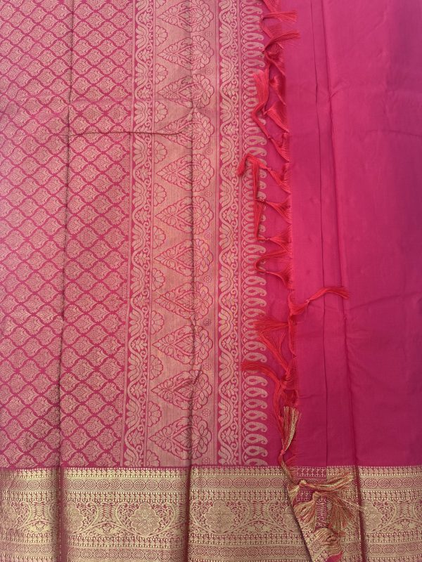 Dark Pink Soft Silk Saree - Image 3