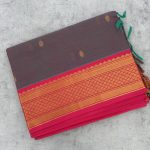 Dual Shade Kanchi Cotton with Pink Contrast Border