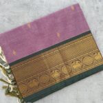 Purple Kanchi Cotton Saree with Contrast Border