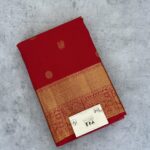 Deep Red Pure Kanchipuram Silk Saree with Gold Border