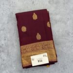 Maroon Pure Kanchipuram Silk Saree with Zari Border