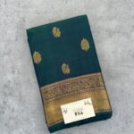 Dual Shade Peacock Pure Kanchipuram Silk Saree with Zari Border