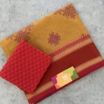Kolam Printed Handloom Cotton Saree with Extra Blouse Material